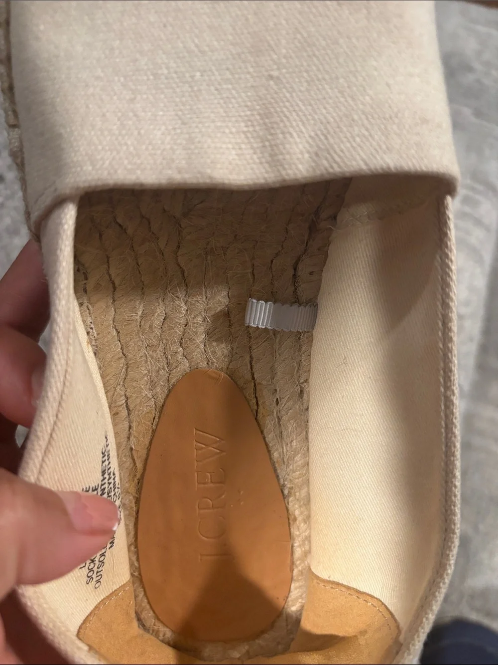 J. Crew Two-Tone Canvas Espadrilles in Cream and Black 6.5